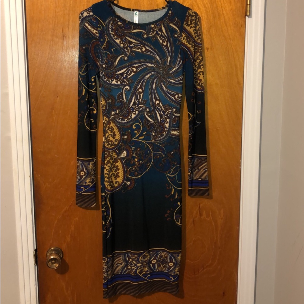 Multicolor Paisley Midi Dress